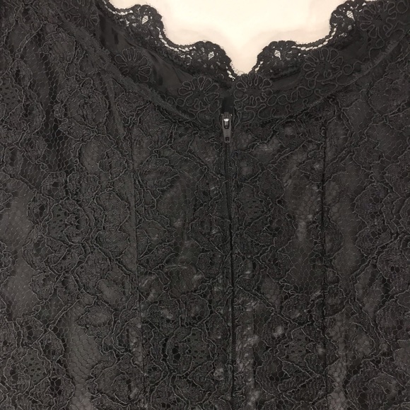 Expo Nite Sleeveless Fitted Lace Lined Dress Size 4 Knee Length Back Zipper - Picture 9 of 14